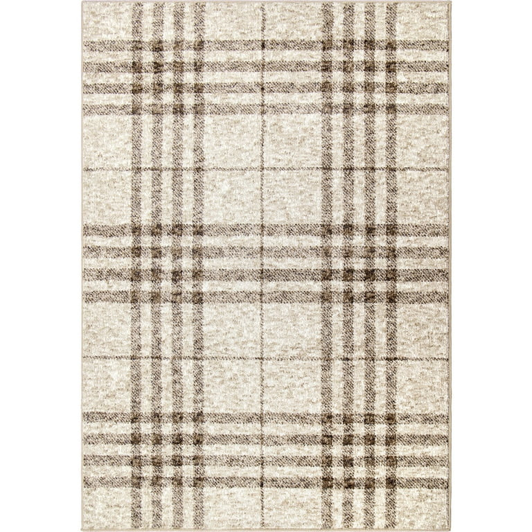 My Texas House Highlands 8' X 10' Beige Plaid Area Rug | Walmart (US)