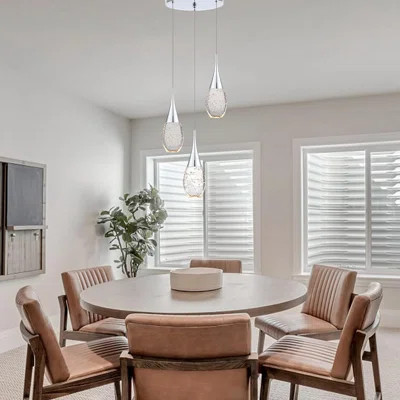 Joollysun Modern Crystal Cluster Pendant Light Fixture With Dimmable Feature And Adjustable Height For Kitchen Island, Bathroom, And Dining Areas | Wayfair North America