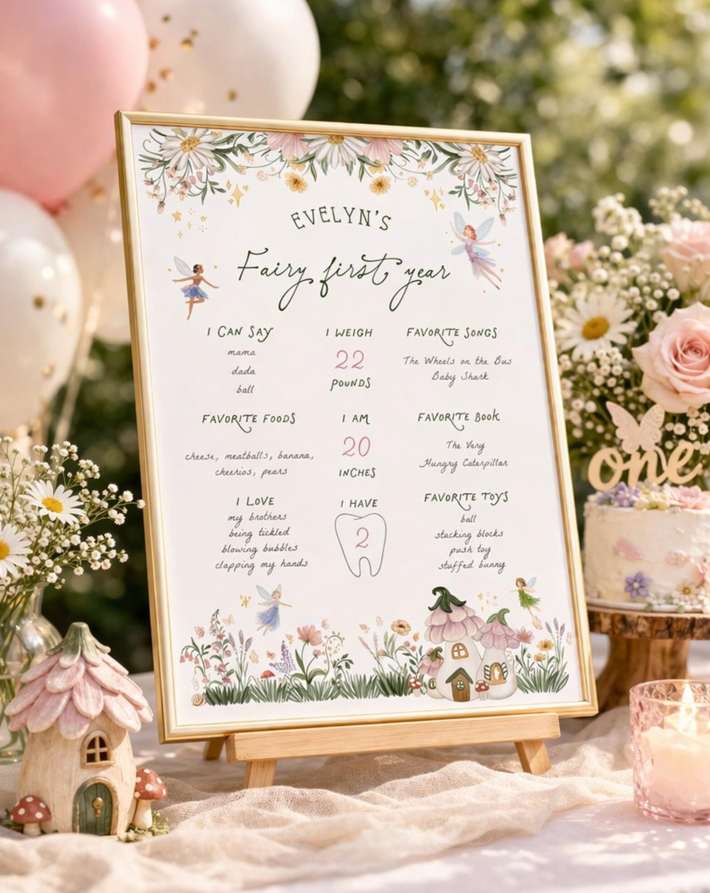 The sweetest way to celebrate her first magical year ✨🧚‍♀️
Obsessed with this fairy first birthday milestone sign for a dreamy garden party setup. 

 #LTKKids