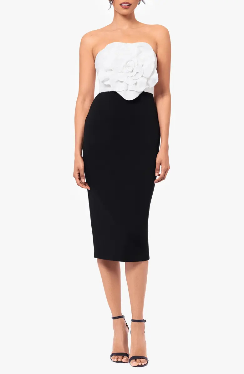 Betsy & Adam Sequin Rosette Bodice Colorblock Sheath Dress | Nordstrom | Nordstrom