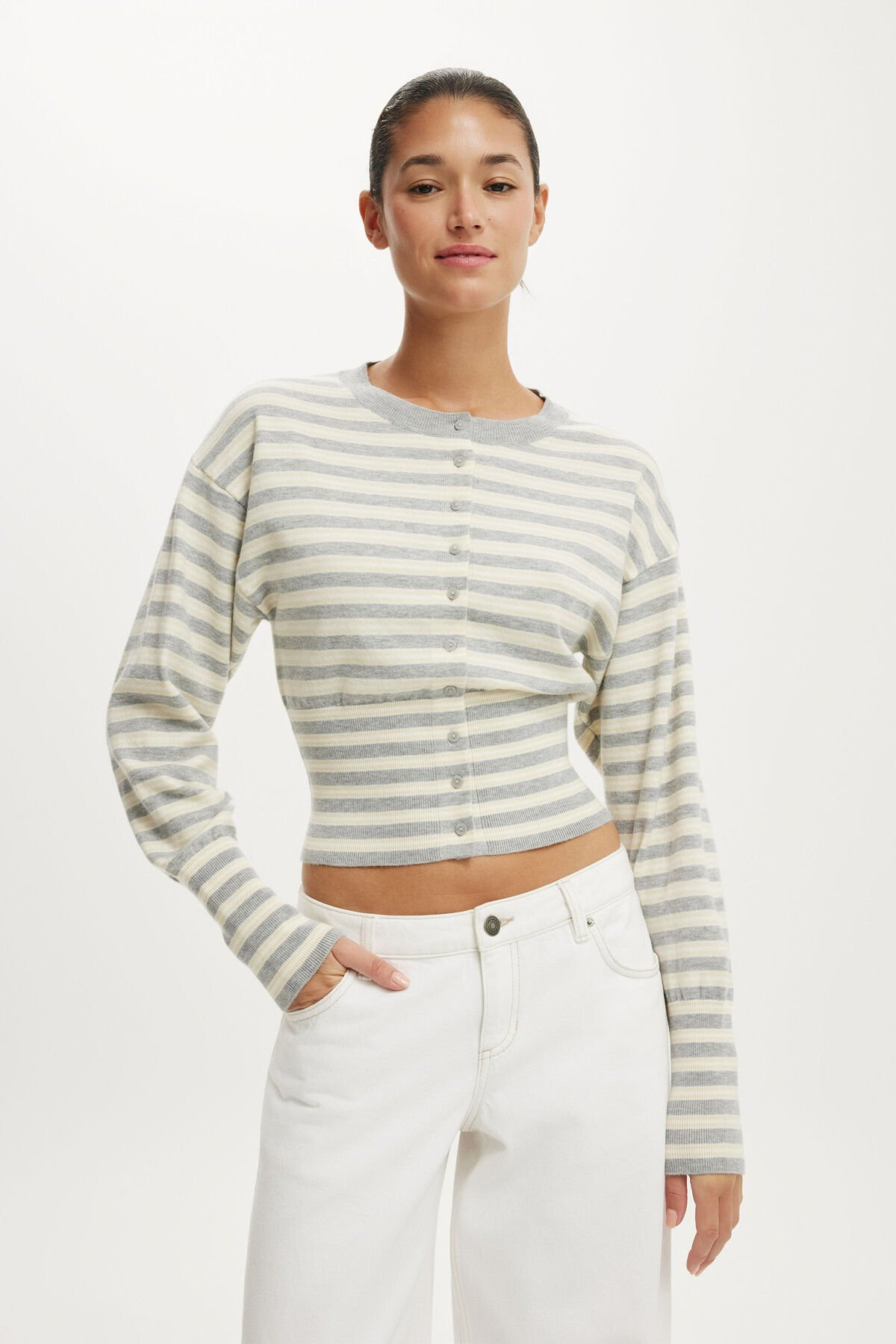 Sara Button Cardigan | Cotton On (US)