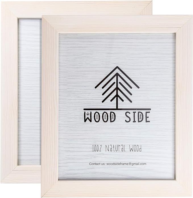 Rustic Wooden Picture Frames 8x10 - White - Set of 2-100% Natural Eco Solid Wood and High Definit... | Amazon (US)