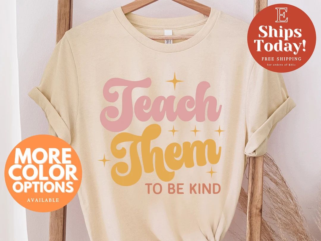 Teach Them to Be Kind Shirt Back to School Shirt Teacher - Etsy | Etsy (US)