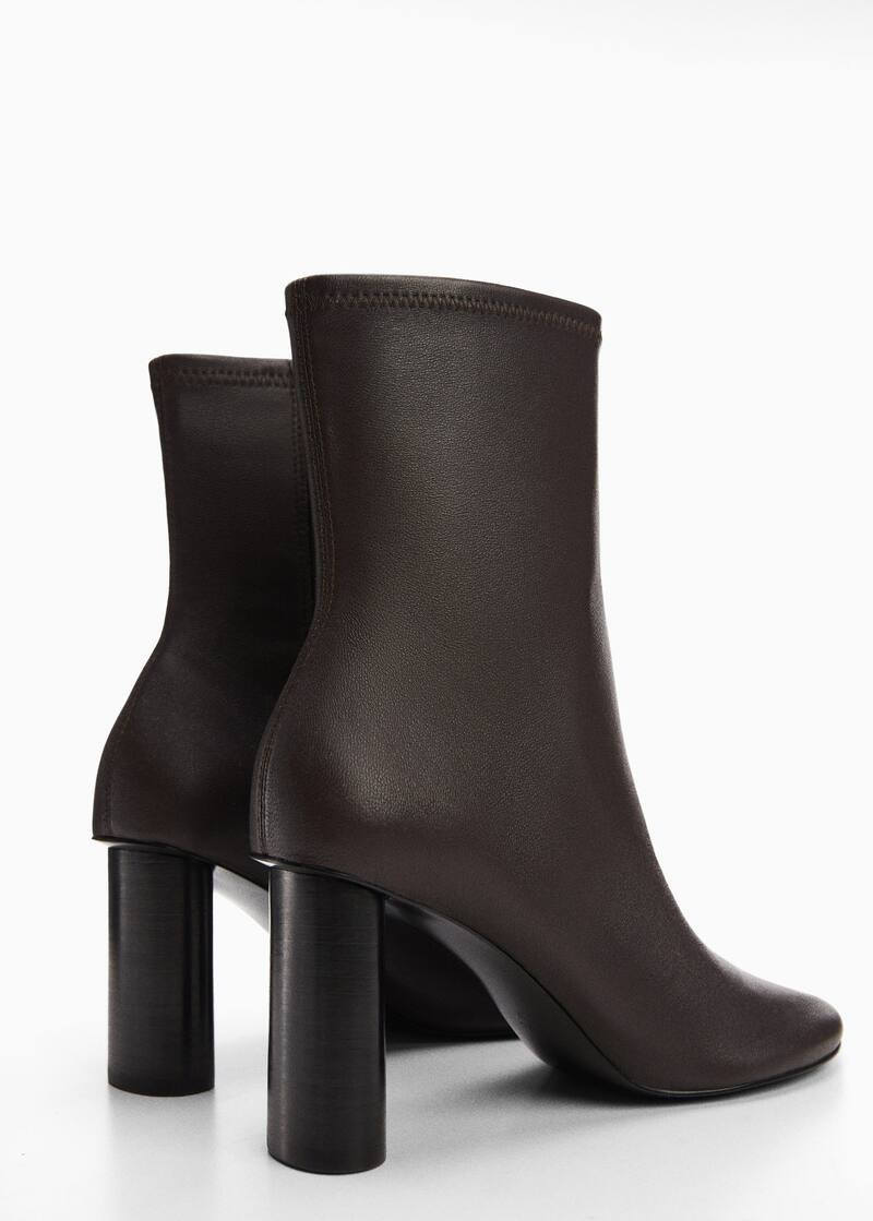 Rounded toe leather ankle boots -  Women | Mango USA | MANGO (US)