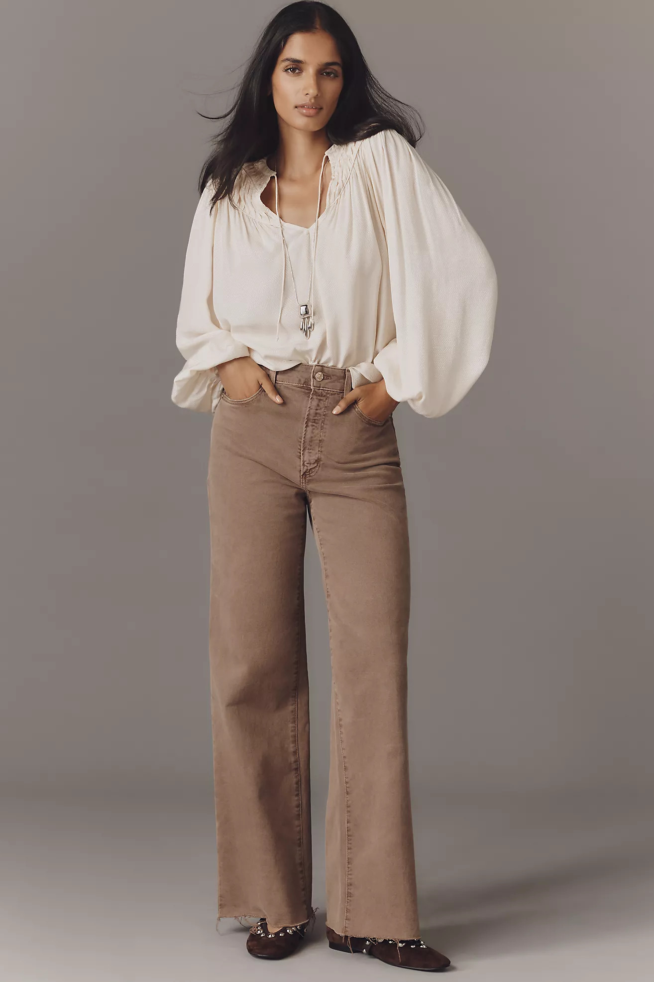 PAIGE Anessa Raw-Hem High-Rise Wide-Leg Jeans | Anthropologie (US)