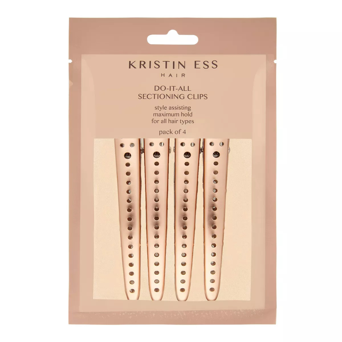 Kristin Ess Do-It-All Sectioning Clips for Hair Styling + Blow Drying - Non Slip, No Crease - 4ct | Target