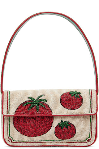 Staud - Off-White & Red Tommy Beaded Bag | SSENSE