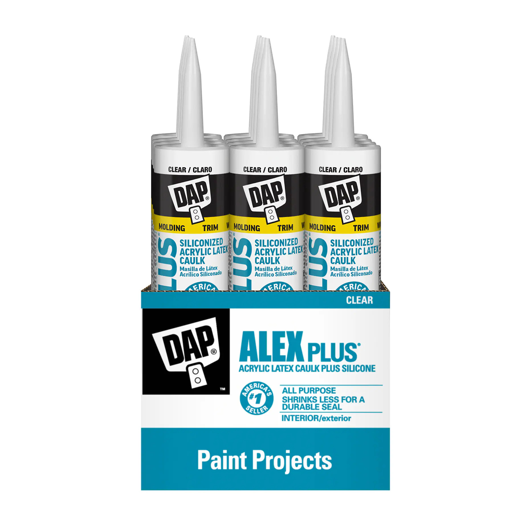 DAP ALEX Plus 12 -Pack 10.1-oz Paint and Trim Clear Paintable Latex Caulk one_size | 7079818156SOS | Lowe's