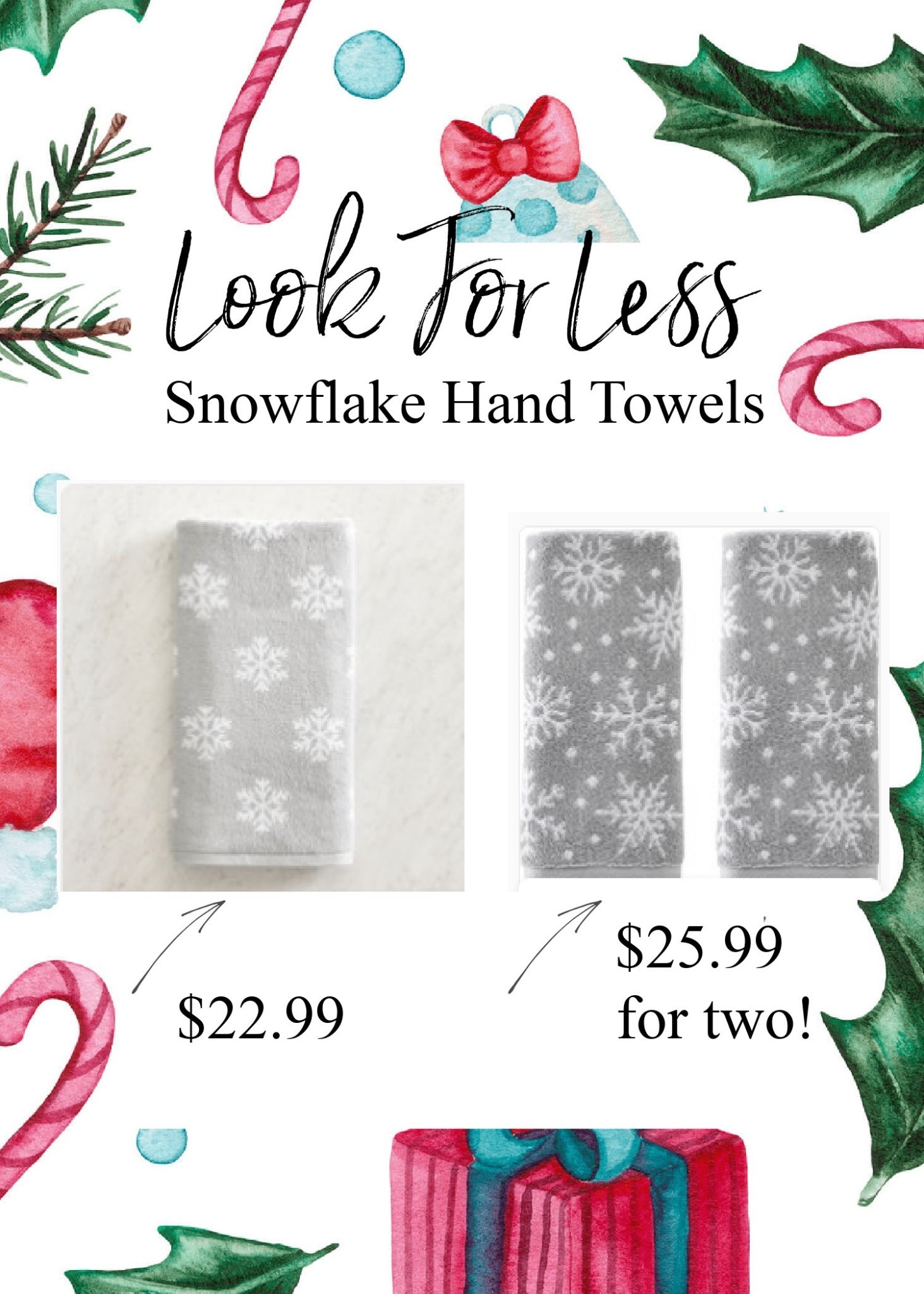 Christmas decor for the bathroom…cute gray snowflake hand towels at two price points!  A look for less for the holiday season!

#LTKSaleAlert #LTKHome #LTKHoliday