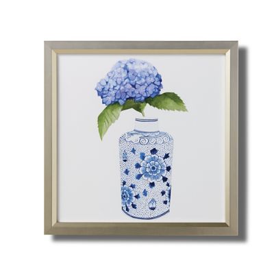 Watercolor Blue Ming Apothecary Jar with Hydrangeas Giclée Print | Frontgate | Frontgate