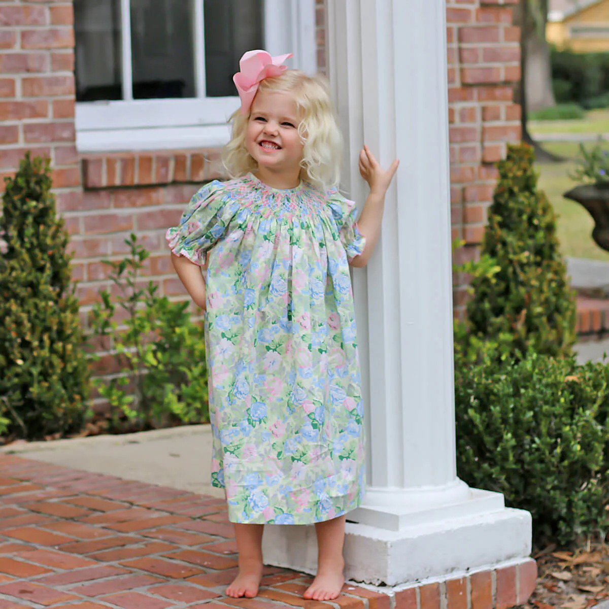 Sunny Days Floral Smocked Bishop Dress | Classic Whimsy
