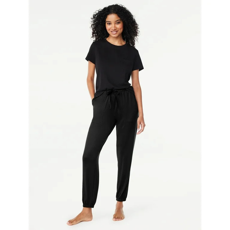 Joyspun Women's Brushed Hacci Knit Sleep Joggers, Sizes XS to 3X - Walmart.com | Walmart (US)