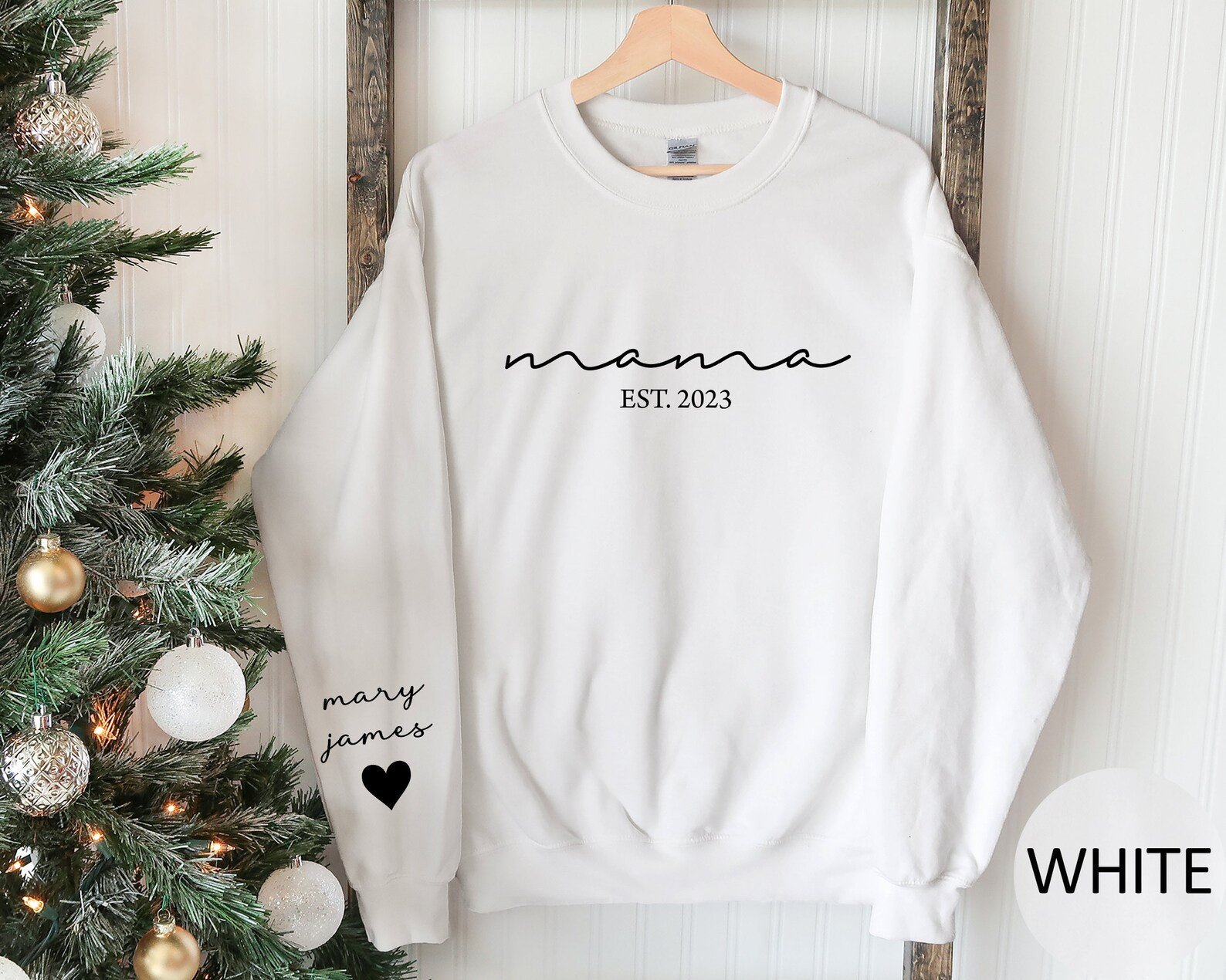 Personalized Mama Sweatshirt with Kids Names Sleeve, Custom Momma Sweater, Est Date Mom Sweatshir... | Etsy (US)