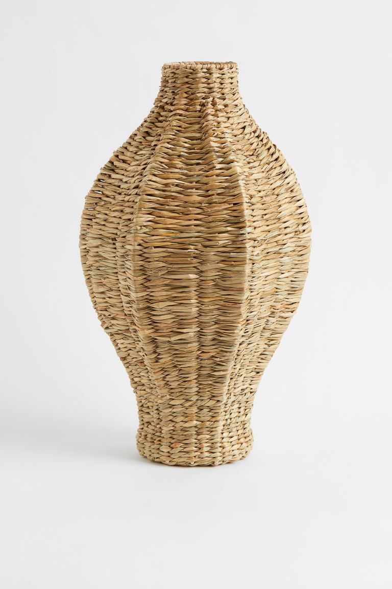 Large Handmade Seagrass Vase - Beige - Home All | H&M US | H&M (US + CA)