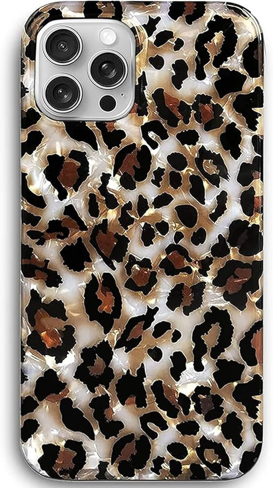 J.west Case Compatible with iPhone 15 Pro Max Case 6.7, Luxury Sparkle Translucent Clear Leopard ... | Amazon (US)