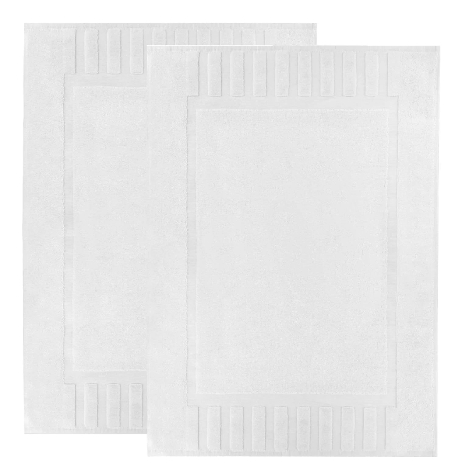 Luxury Hotel and Spa 100% Cotton Washable Bath Mats, 2 Pack, 22"x34", White, (Reversible Step Out... | Walmart (US)