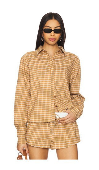 Nirvana Shirt in Chocolate Check | Revolve Clothing (Global)
