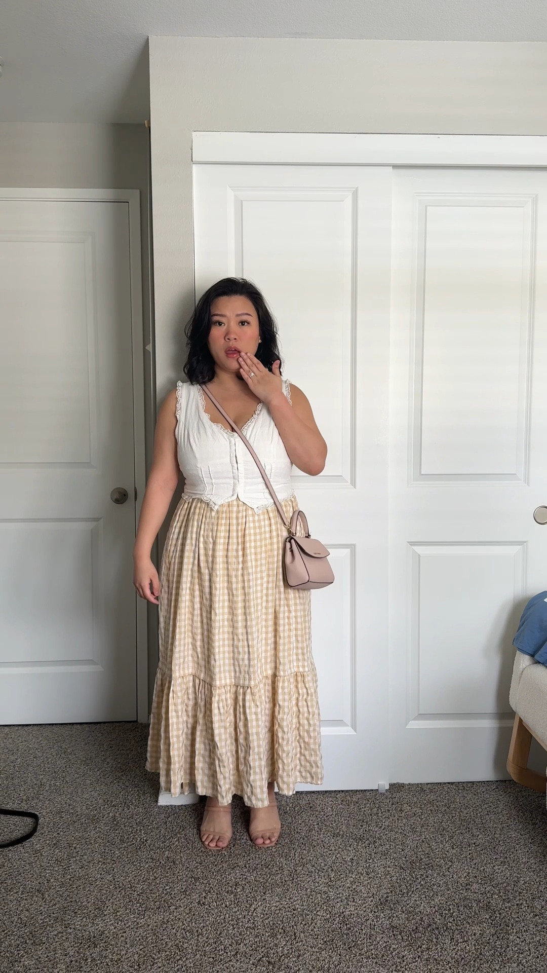 •Top from Princess Polly (size 12)
•Dress from Petal and Pup (discontinued-size 10)
•Heels from Lulus
•Purse from Michael Kors

#LTKMidsize #LTKPetite #LTKStyleTip