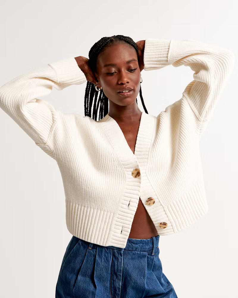 Chenille Cardigan | White Cardigan | Cardigan Sweaters Outfit | Summer Outfits | Abercrombie & Fitch (US)