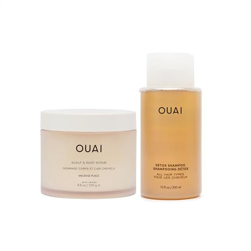 OUAI Detox Duo - Clarifying Detox Shampoo with Apple Cider Vinegar & Keratin + Foaming Scalp & Body Scrub Exfoliator that Cleanses and Removes Buildup - Sulfate-Free Hair Care (2 Count, 10 oz/8.8oz) | Amazon (US)
