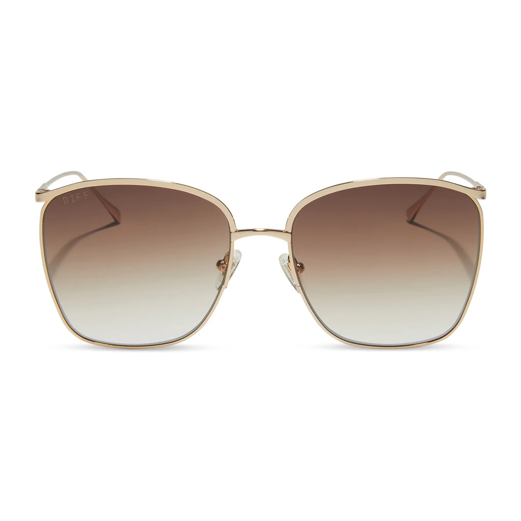 VITTORIA - GOLD + BROWN GRADIENT + POLARIZED SUNGLASSES | DIFF Eyewear