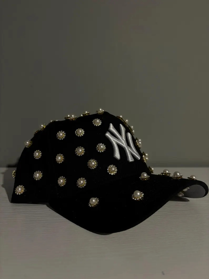 Blinged Out Black NY Yankees Hat - Etsy | Etsy (US)