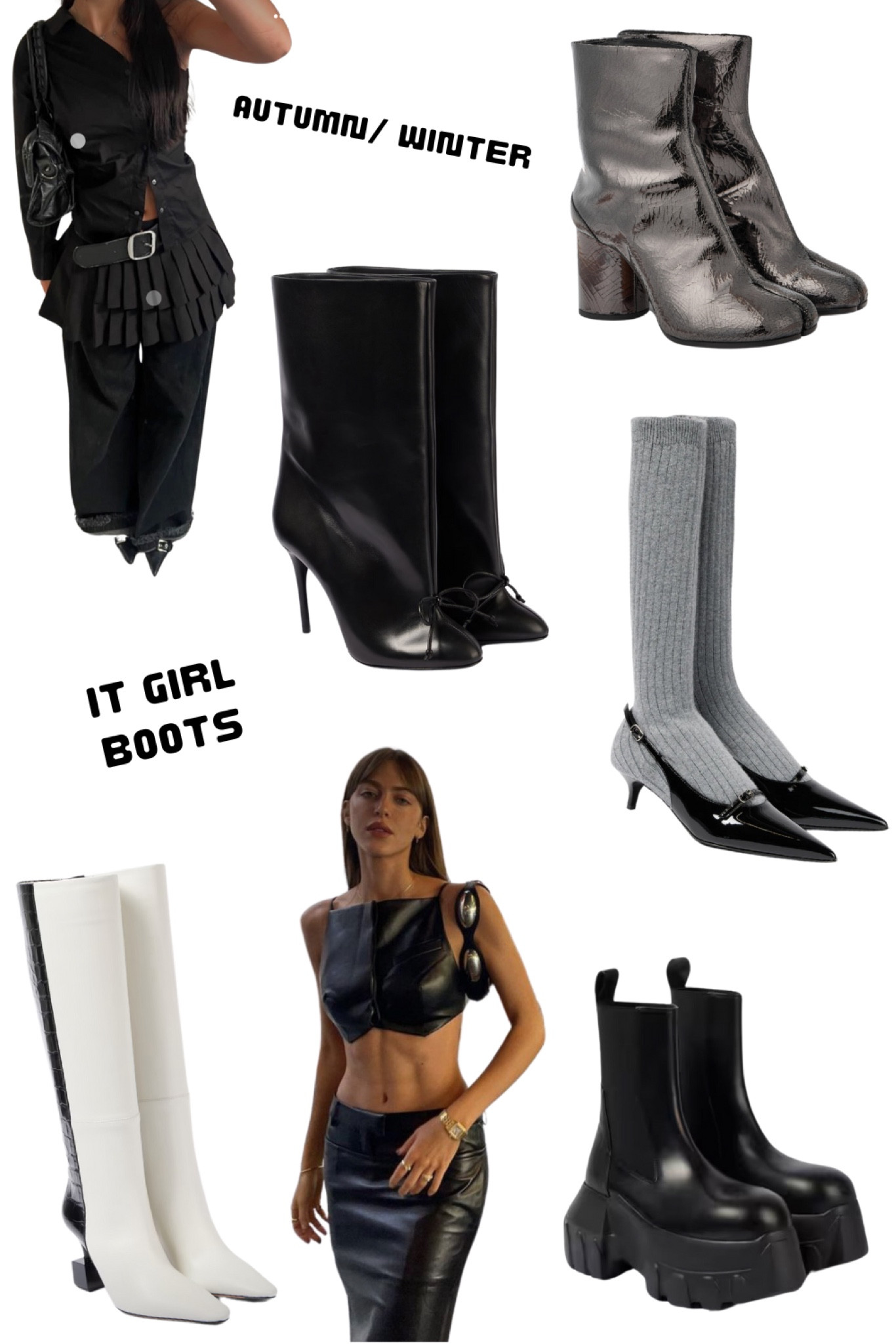 Cool girl boots for Autumn/ Winter 🖤 

Make a statement in metallic tabis or super chunky ankle boots. Pointed toe sock boots are giving fashion IT girl vibes for Autumn or keep it simple in white and black knee high boots 

#FashionMonth #LTKautumn #LTKeurope