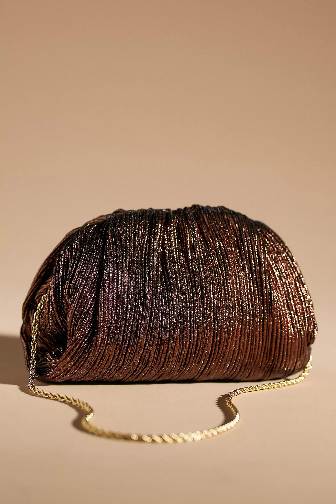 Loeffler Randall Bailey Mocha Pleated Dome Clutch | Anthropologie (US)