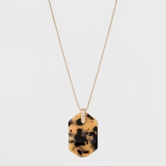 SUGARFIX by BaubleBar Graphic Resin Pendant Necklace - Tortoise | Target