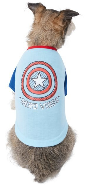 MARVEL 's Captain America "Hero Vibes" Dog & Cat T-shirt, Medium - Chewy.com | Chewy.com