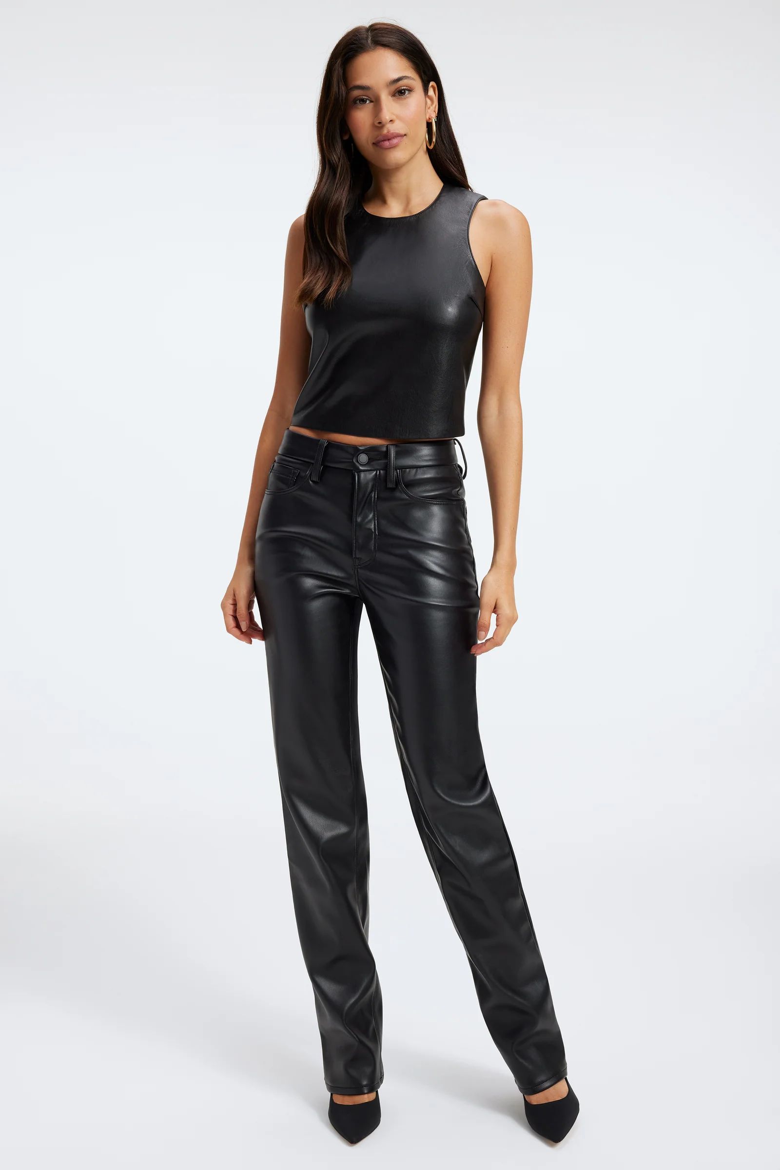 GOOD ICON FAUX LEATHER PANTS | BLACK001 | Good American