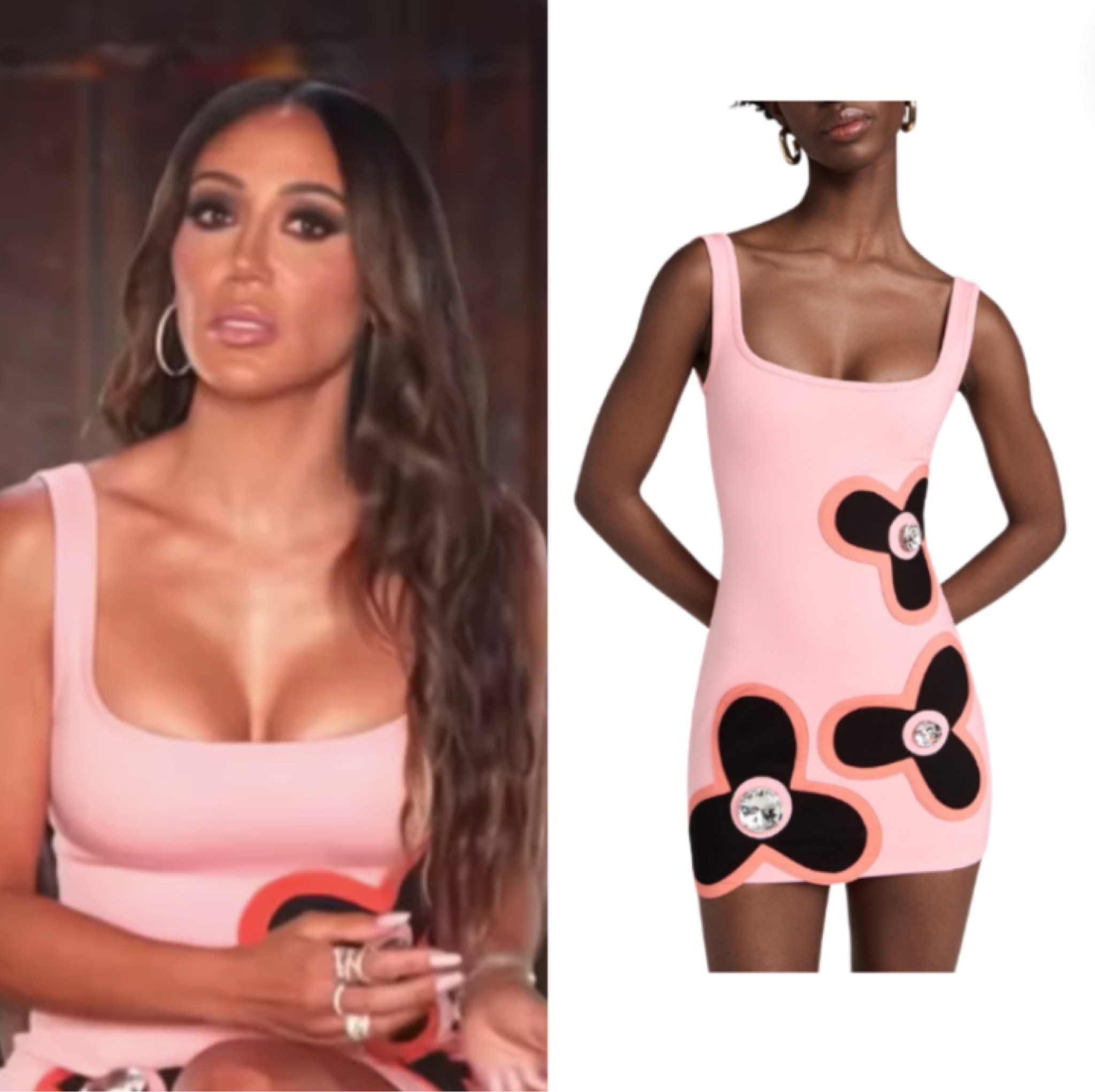 Melissa Gorga’s Pink Flower Dress at the Real Housewives of New Jersey Season 14 Sit Down