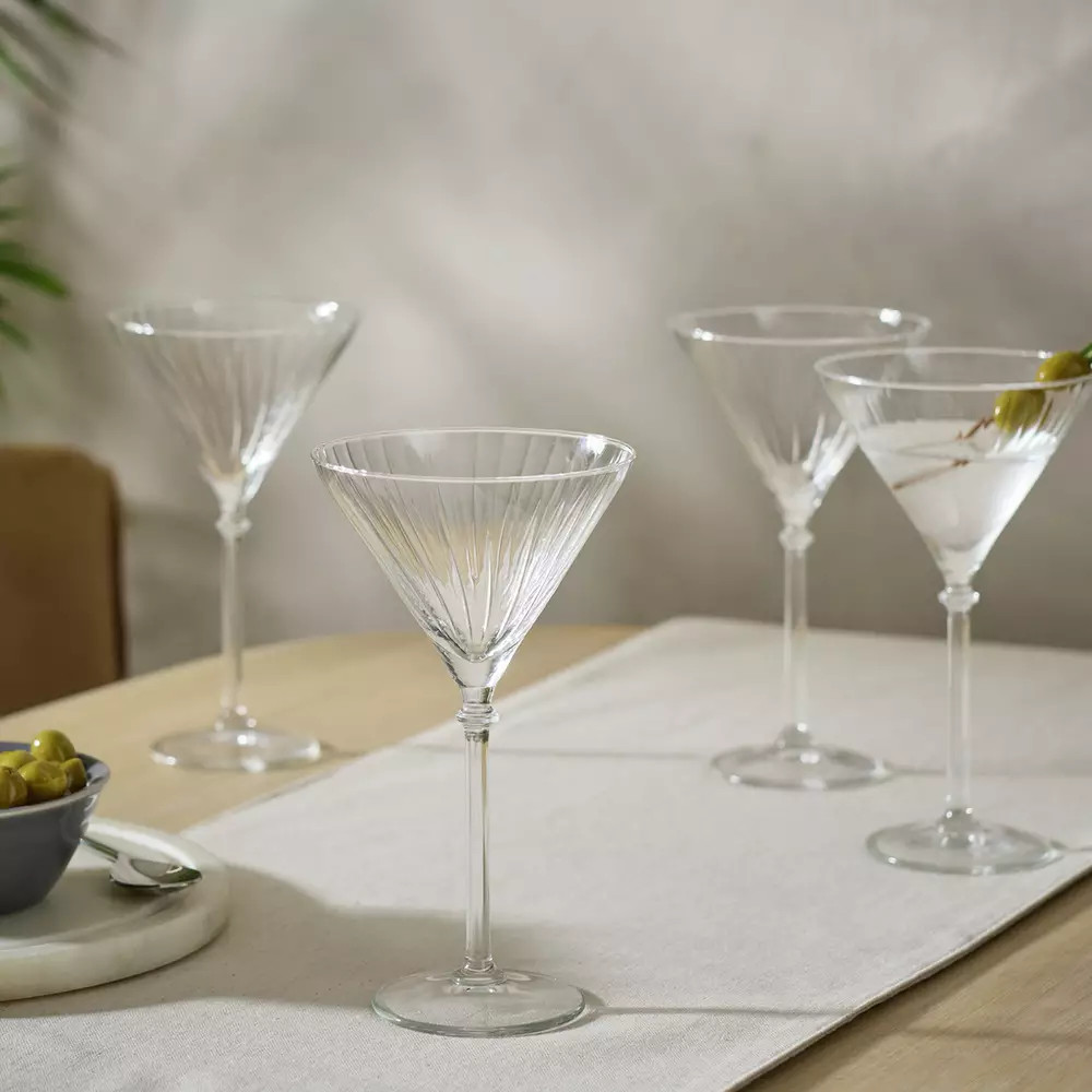 Buy Habitat Optic Set of 4 Martini Glasses | Glassware | Habitat | Habitat UK