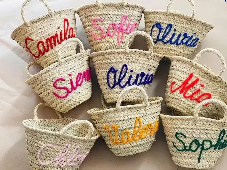50% off PERSONALIZED Basket,bridal Shower Bags,customized Straw Bags,custom Beach Bag,straw Tote,... | Etsy (US)