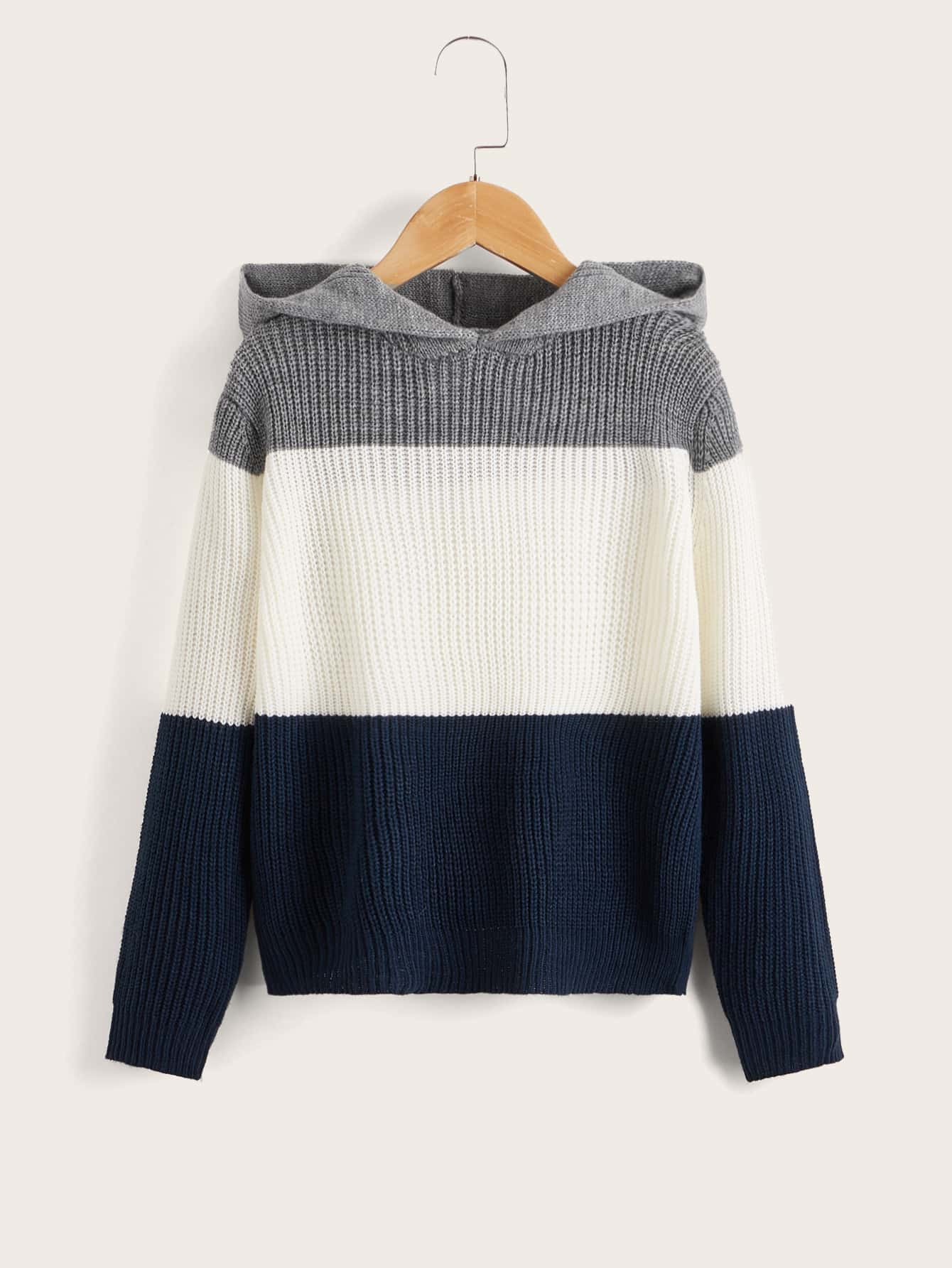 SHEIN Boys Cut And Sew Hooded Sweater | SHEIN