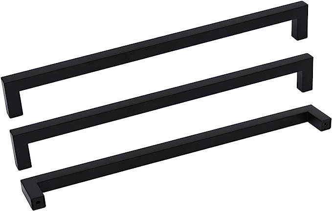 Goldenwarm 10 Pack Black Square Bar Cabinet Pull Drawer Handle Stainless Steel Modern Hardware fo... | Amazon (US)