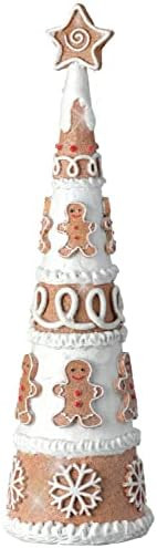 Frosted Gingerbread Christmas Cone Tree, 12.5 Inches High, Clay Dough Resin Design with Frosted S... | Amazon (US)