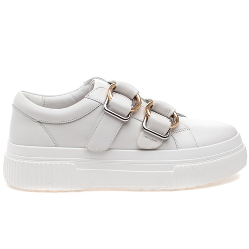 WALDO White Leather | J/SLIDES Footwear