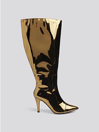 Mona Metallic Wide Calf Knee High Boots - Fashion To Figure | Fashion To Figure