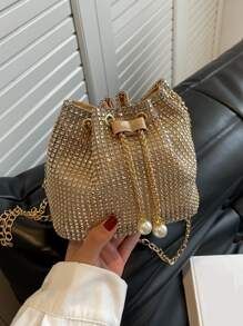Mini Drawstring Design Chain Bucket Bag | SHEIN