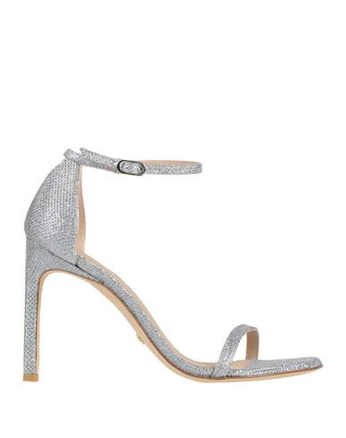Stuart Weitzman Woman Sandals Silver Size 10 Textile fibers | YOOX (US)