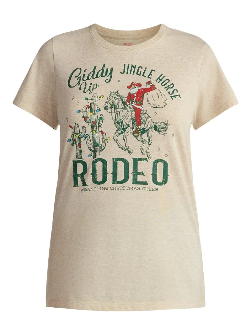 Christmas Women's Jingle Horse Graphic Tee from Holiday Time, Sizes S-XXXL - Walmart.com | Walmart (US)