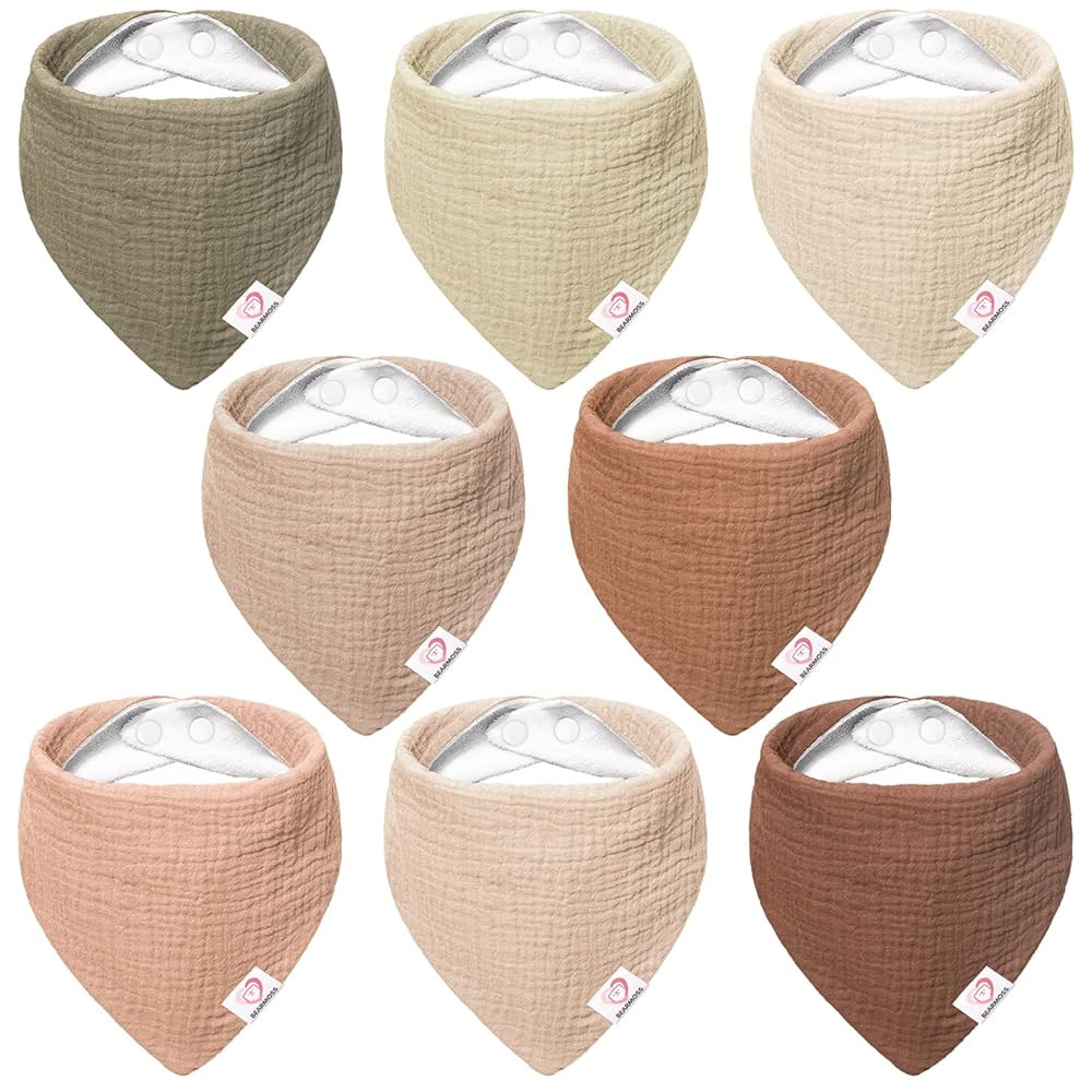 Bearmoss Muslin Baby Bibs 100% Cotton Baby Bandana Drool Bibs for Unisex Baby Girls Boys Drooling... | Amazon (CA)