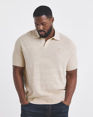 Polo Ralph Lauren Short Sleeve Knitted Polo - Cream | Jacamo