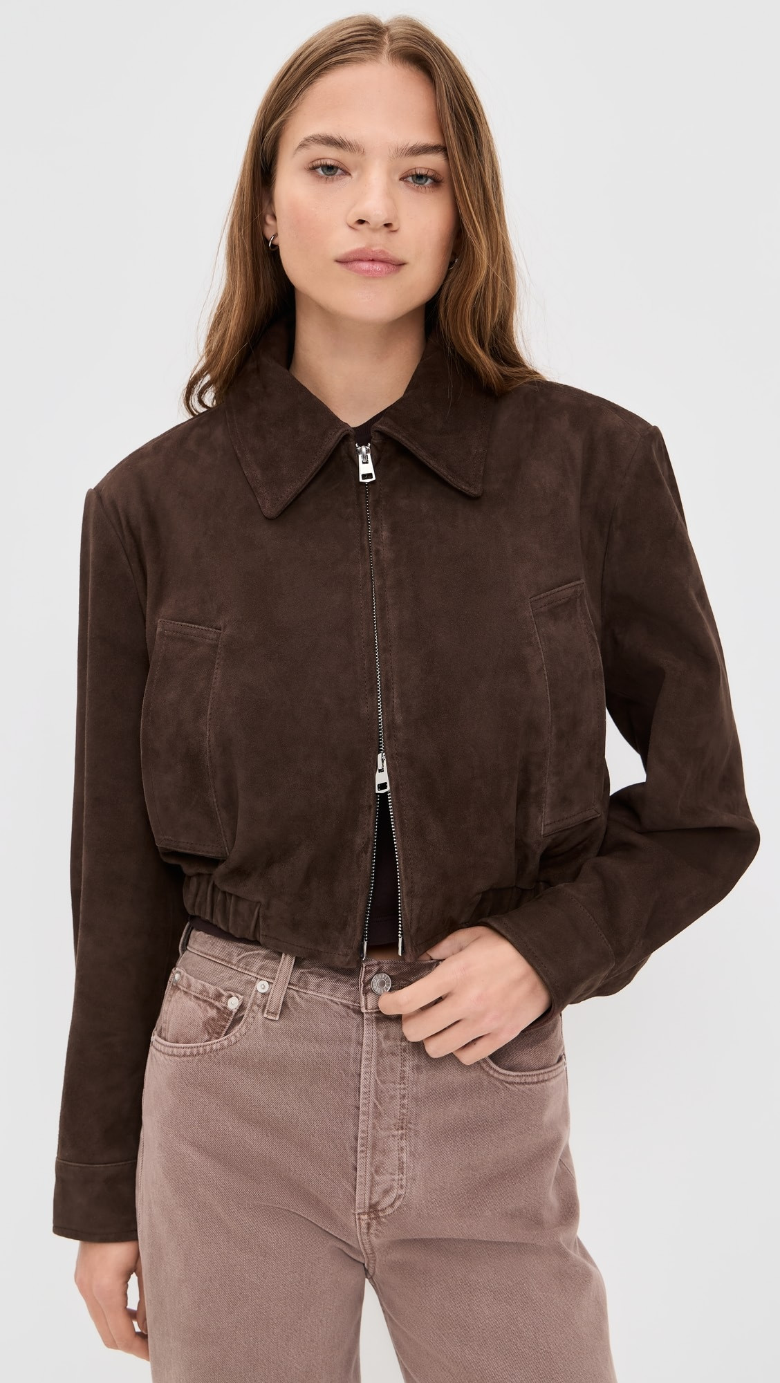 Nahla Cropped Suede Jacket | Shopbop