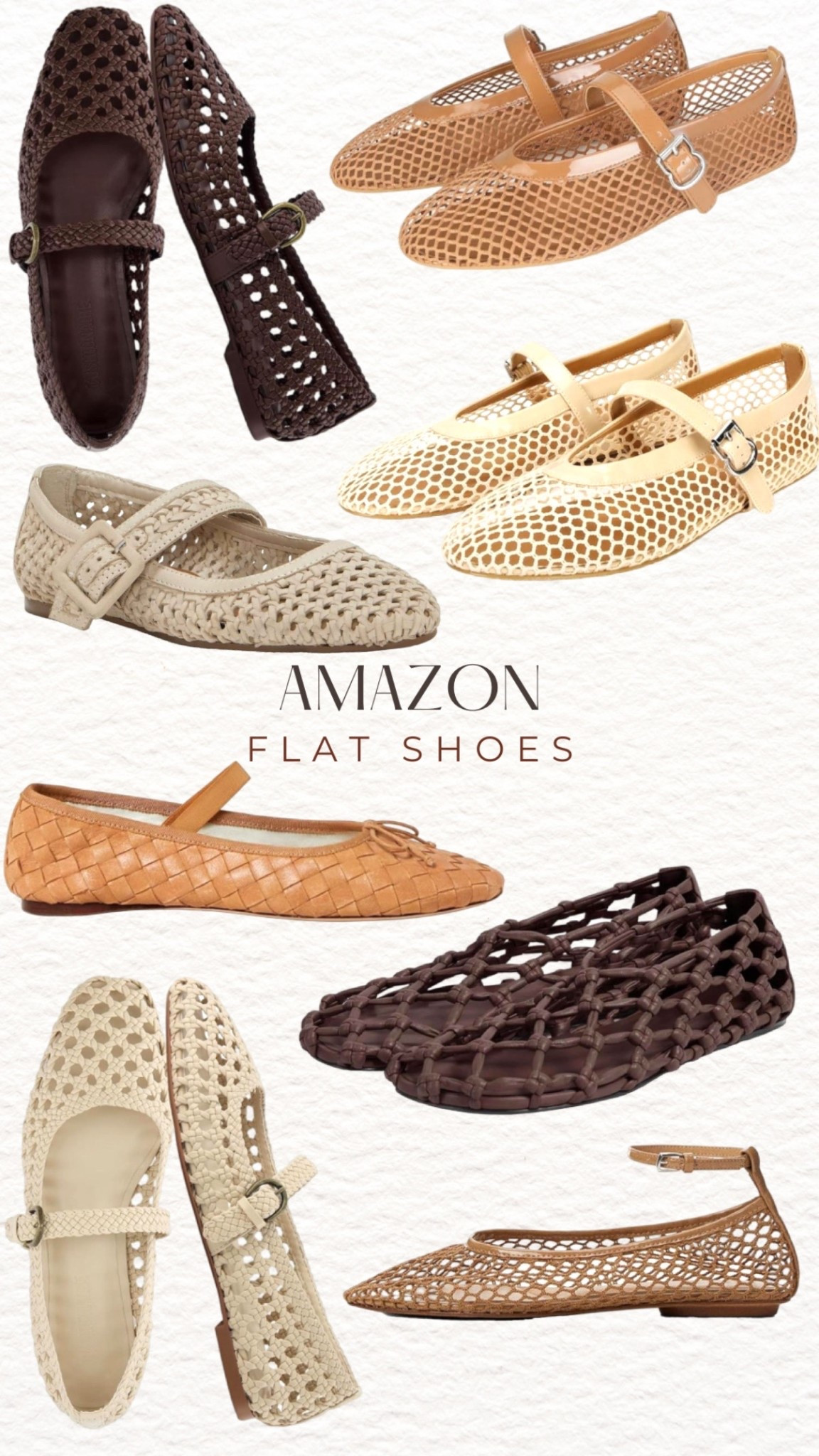 Mesh and ballet flats.  Leather workwear flats  