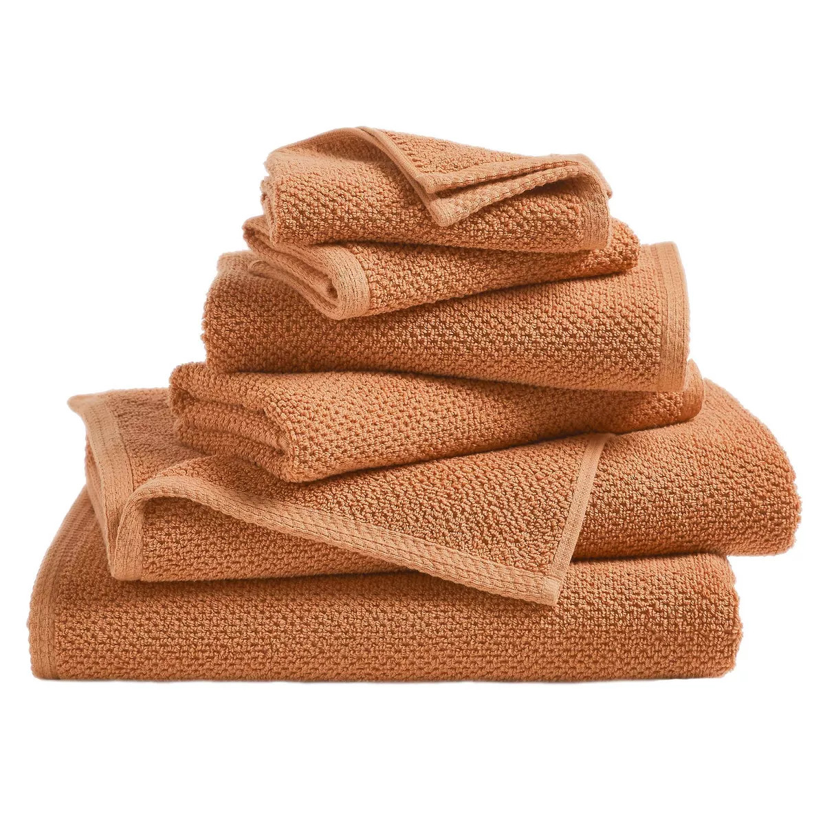 Cotton Quick Dry Loop Textured Bath Towel - Great Bay Home (Clay, 6-Piece Set) | Target