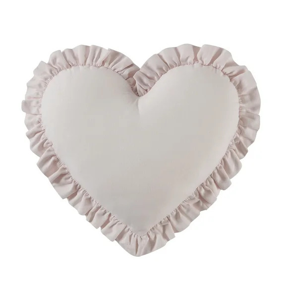 16" x 18" Heart Shaped Cotton Decorative Pillow, Pink, by My Texas House | Walmart (US)