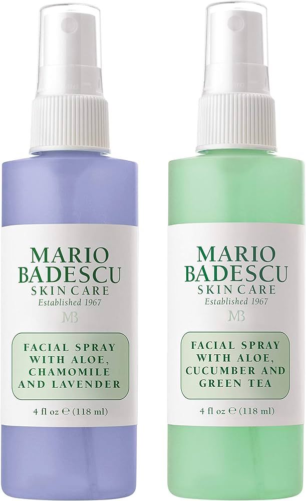 Mario Badescu Facial Spray Duo - Includes Aloe, Chamomile & Lavender PLUS Aloe, Cucumber & Green ... | Amazon (US)
