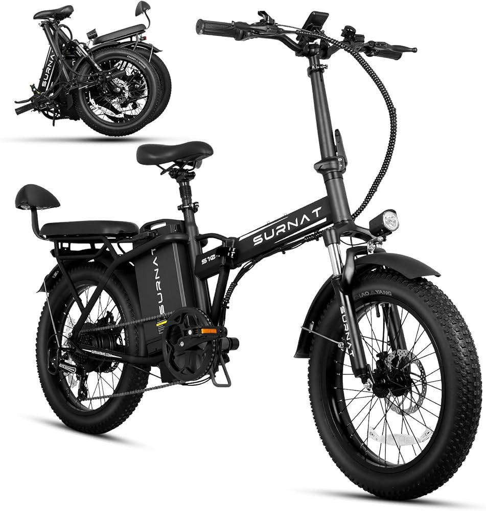 Folding Electric Bike - 750W 28MPH Motor Ebike with 48V 32Ah Removable Battery, 20"x3.0" Fat Tire... | Amazon (US)